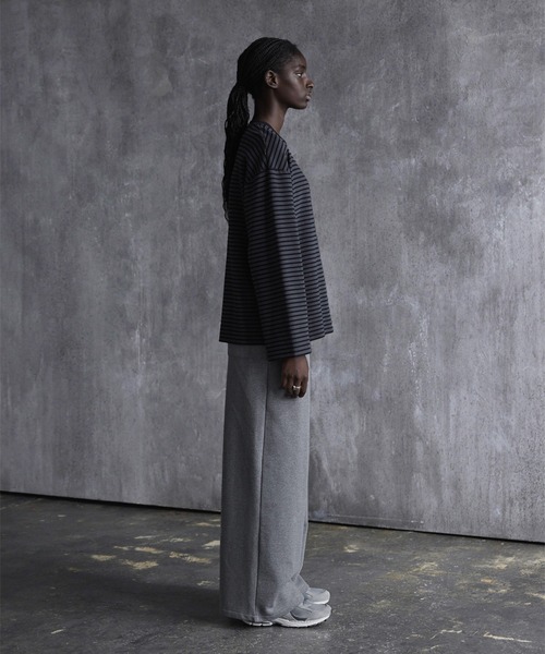 CALLNE(カルネ)の「【CALLNE】 Brushed lining Widestraight Sweatpants / 裏起毛ワイドストレートスウェットパンツ(スウェットパンツ・メンズ・ライトグレー/グレー/グレー系/ブラック/ブラック系・M/L/S)」の7枚目の写真