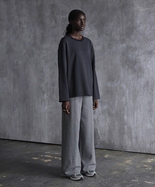 CALLNE(カルネ)の「【CALLNE】 Brushed lining Widestraight Sweatpants / 裏起毛ワイドストレートスウェットパンツ(スウェットパンツ・メンズ・ライトグレー/グレー/グレー系/ブラック/ブラック系・M/L/S)」の8枚目の写真