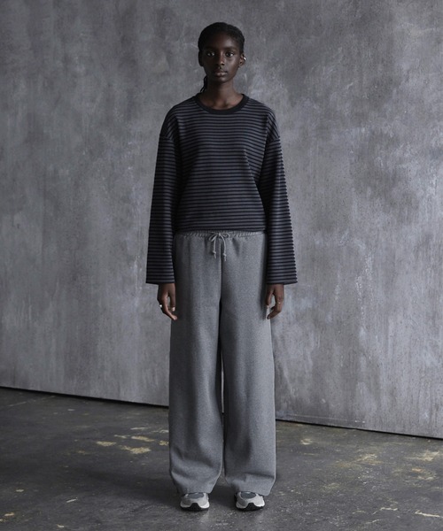 CALLNE(カルネ)の「【CALLNE】 Brushed lining Widestraight Sweatpants / 裏起毛ワイドストレートスウェットパンツ(スウェットパンツ・メンズ・ライトグレー/グレー/グレー系/ブラック/ブラック系・M/L/S)」の12枚目の写真