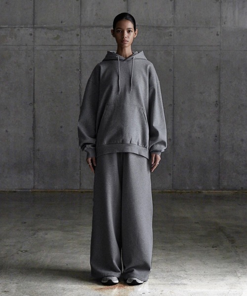 CALLNE(カルネ)の「【CALLNE】 Brushed lining Widestraight Sweatpants / 裏起毛ワイドストレートスウェットパンツ(スウェットパンツ・メンズ・ライトグレー/グレー/グレー系/ブラック/ブラック系・M/L/S)」の14枚目の写真