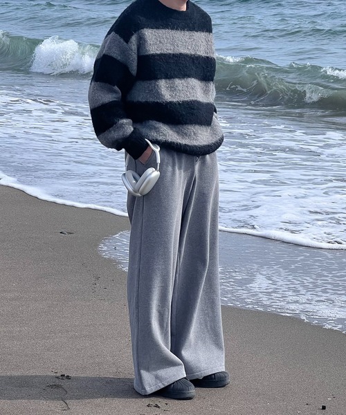 CALLNE(カルネ)の「【CALLNE】 Brushed lining Widestraight Sweatpants / 裏起毛ワイドストレートスウェットパンツ(スウェットパンツ・メンズ・ライトグレー/グレー/グレー系/ブラック・M/L/S)」の15枚目の写真