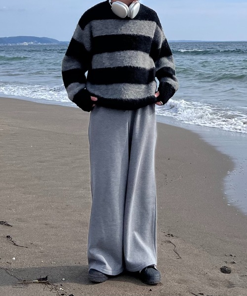 CALLNE(カルネ)の「【CALLNE】 Brushed lining Widestraight Sweatpants / 裏起毛ワイドストレートスウェットパンツ(スウェットパンツ・メンズ・ライトグレー/グレー/グレー系/ブラック・M/L/S)」の16枚目の写真