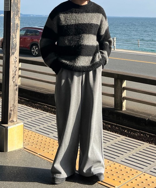 CALLNE(カルネ)の「【CALLNE】 Brushed lining Widestraight Sweatpants / 裏起毛ワイドストレートスウェットパンツ(スウェットパンツ・メンズ・ライトグレー/グレー/グレー系/ブラック・M/L/S)」の17枚目の写真