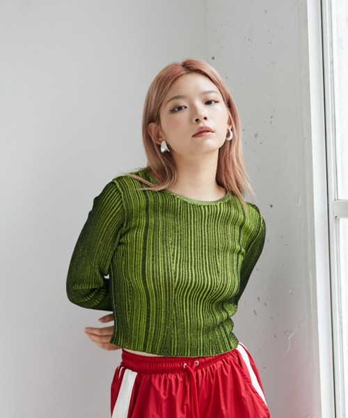 VeLV(ヴェルヴ)の「LIB KNIT TOPS リブニットトップス(ニット/セーター・レディース・ブラック/ブルー/グレー・FREE)」の7枚目の写真