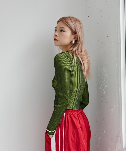 VeLV(ヴェルヴ)の「LIB KNIT TOPS リブニットトップス(ニット/セーター・レディース・ブラック/ブルー/グレー・FREE)」の8枚目の写真