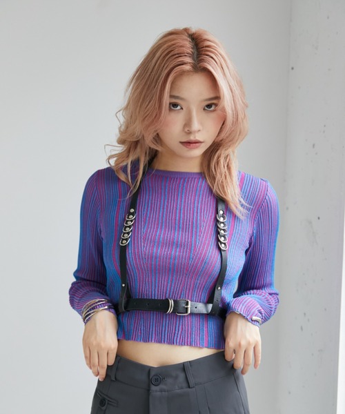 VeLV(ヴェルヴ)の「LIB KNIT TOPS リブニットトップス(ニット/セーター・レディース・ブラック/ブルー/グレー・FREE)」の18枚目の写真