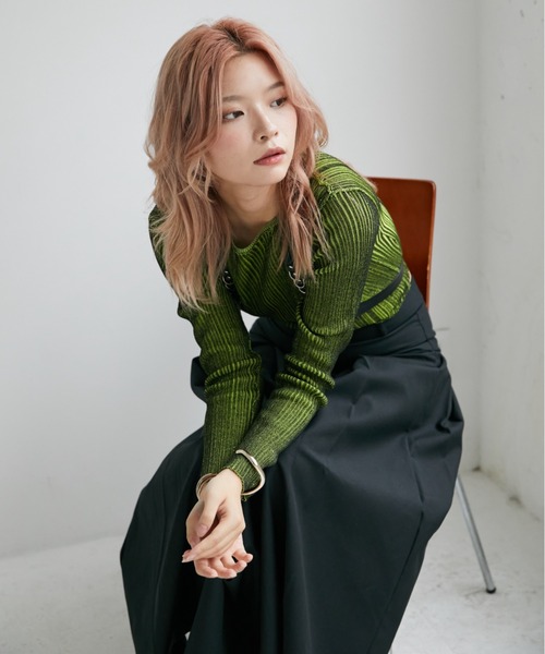 VeLV(ヴェルヴ)の「LIB KNIT TOPS リブニットトップス(ニット/セーター・レディース・ブラック/ブルー/グレー・FREE)」の21枚目の写真