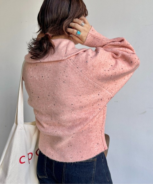 CPCM（シーピーシーエム）の「ダブルZIPネップニット（カーディガン/ボレロ・レディース・ブラウン/ピンク/アイボリー・FREE）」の7枚目の写真