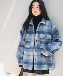 WEGO | WEGO/【23年秋冬新作】シャギーチェックCPOジャケット(ステンカラーコート)
