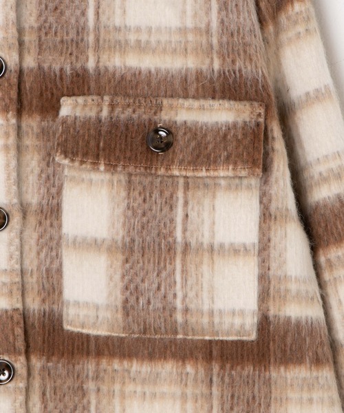 WEGO（ウィゴー）の「WEGO/シャギーチェックCPOジャケット（ステンカラーコート・レディース・ベージュ系その他2/ブルー系その他2・FREE）」の19枚目の写真