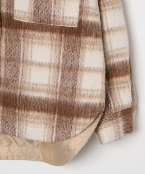 WEGO（ウィゴー）の「WEGO/シャギーチェックCPOジャケット（ステンカラーコート・レディース・ベージュ系その他2/ブルー系その他2・FREE）」の20枚目の写真