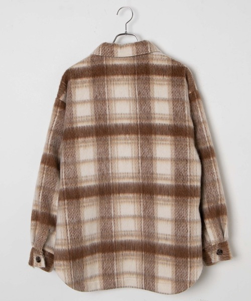 WEGO（ウィゴー）の「WEGO/シャギーチェックCPOジャケット（ステンカラーコート・レディース・ベージュ系その他2/ブルー系その他2・FREE）」の17枚目の写真