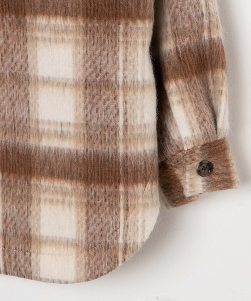 WEGO（ウィゴー）の「WEGO/シャギーチェックCPOジャケット（ステンカラーコート・レディース・ベージュ系その他2/ブルー系その他2・FREE）」の21枚目の写真