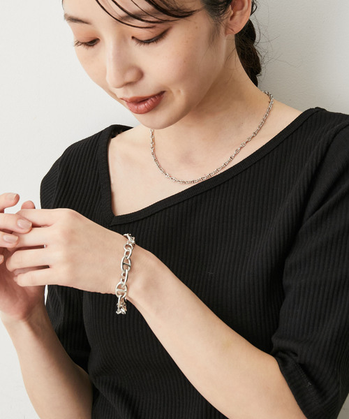 VIS（ビス）の「デザインチェーンチョーカーネックレス（ネックレス・レディース・シルバー/ゴールド・FREE）」の5枚目の写真