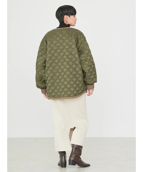 AMERICAN HOLIC(アメリカンホリック)の「キルポカリバーシブルキルティングミディコート(その他アウター・レディース・ブラック/カーキ・L/M)」の8枚目の写真