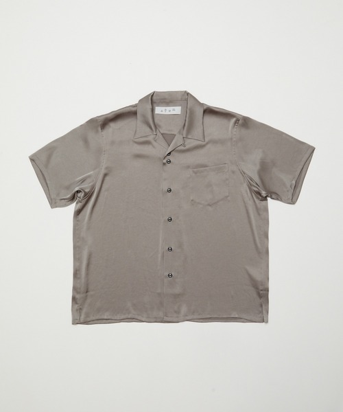 bal（バル）の「【BAL（バル）/2024春夏】POLYESTER SATIN SS SHIRT（シャツ/ブラウス・メンズ・キャメル/カーキ・1/2/3）」の4枚目の写真
