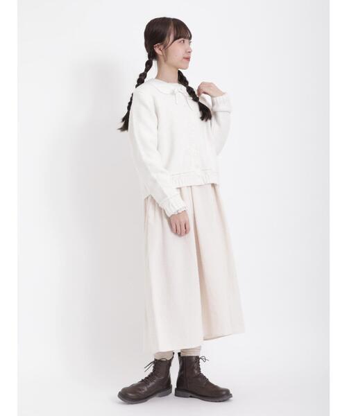 Samansa Mos2(サマンサ モスモス)の「刺繍襟付カーディガン(カーディガン/ボレロ・レディース・ベージュ/キナリ/チャコールグレー・F)」の14枚目の写真