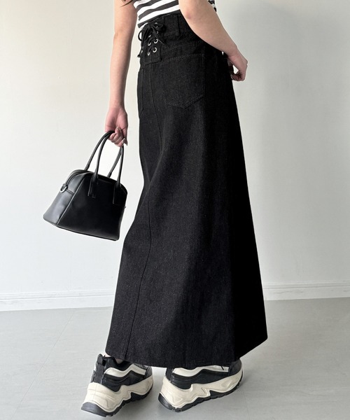 【BALENCIAGA】レースアップ デニムスカート JUNOAH（ジュノア）の「レースアップデニムマーメイドスカート