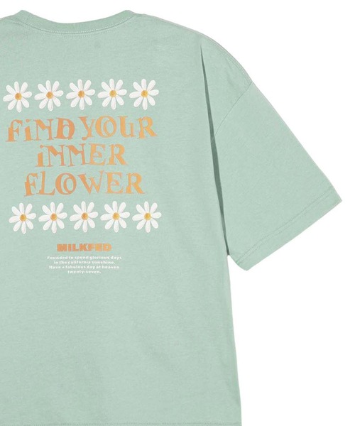 MILKFED.（ミルクフェド）の「FLOWER S/S TEE（Tシャツ/カットソー・レディース・ライトグリーン/チャコール/オフホワイト・L/M）」の7枚目の写真