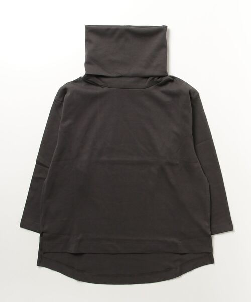 atONE（アットワン）の「atONE ワイドハイネックスムースプルオーバー（Tシャツ/カットソー・レディース・ブラック/チャコールグレー/杢グレー・LL～3L/4L～5L/M～Ｌ）」の2枚目の写真