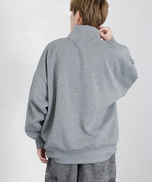 improves（インプローブス）の「裏起毛 無地 ドルマン ハイネックトレーナー（スウェット・メンズ・チャコール/パープル/杢グレー/ブラック/グレイッシュベージュ・X-LARGE/LARGE/MEDIUM）」の11枚目の写真