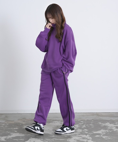 improves（インプローブス）の「裏起毛 無地 ドルマン ハイネックトレーナー（スウェット・メンズ・チャコール/パープル/杢グレー/ブラック/グレイッシュベージュ・X-LARGE/LARGE/MEDIUM）」の22枚目の写真