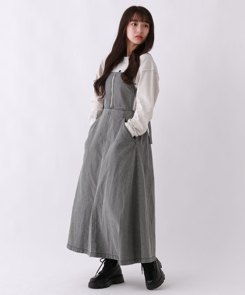 repipi armario(レピピ アルマリオ)の「デニムZIPジャンスカ(ジャンパースカート・キッズ・ブルー/ブラック・SMALL/MEDIUM/LARGE)」の11枚目の写真