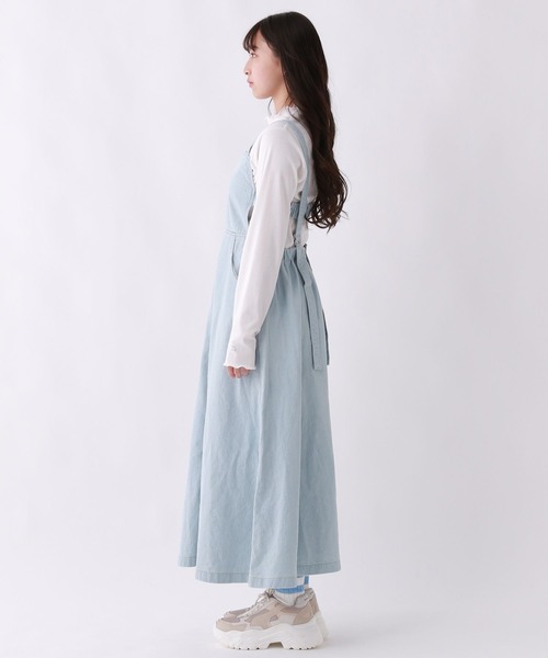 repipi armario(レピピ アルマリオ)の「デニムZIPジャンスカ(ジャンパースカート・キッズ・ブルー/ブラック・SMALL/MEDIUM/LARGE)」の8枚目の写真