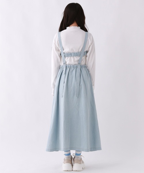 repipi armario(レピピ アルマリオ)の「デニムZIPジャンスカ(ジャンパースカート・キッズ・ブルー/ブラック・SMALL/MEDIUM/LARGE)」の14枚目の写真