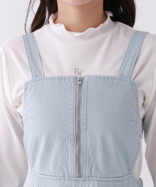 repipi armario(レピピ アルマリオ)の「デニムZIPジャンスカ(ジャンパースカート・キッズ・ブルー/ブラック・SMALL/MEDIUM/LARGE)」の10枚目の写真