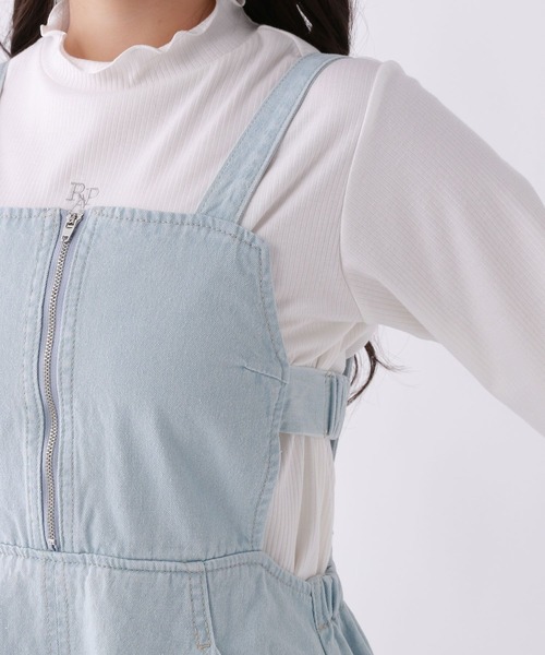 repipi armario(レピピ アルマリオ)の「デニムZIPジャンスカ(ジャンパースカート・キッズ・ブルー/ブラック・SMALL/MEDIUM/LARGE)」の12枚目の写真