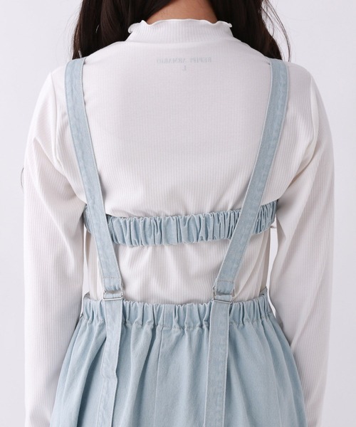repipi armario(レピピ アルマリオ)の「デニムZIPジャンスカ(ジャンパースカート・キッズ・ブルー/ブラック・SMALL/MEDIUM/LARGE)」の3枚目の写真