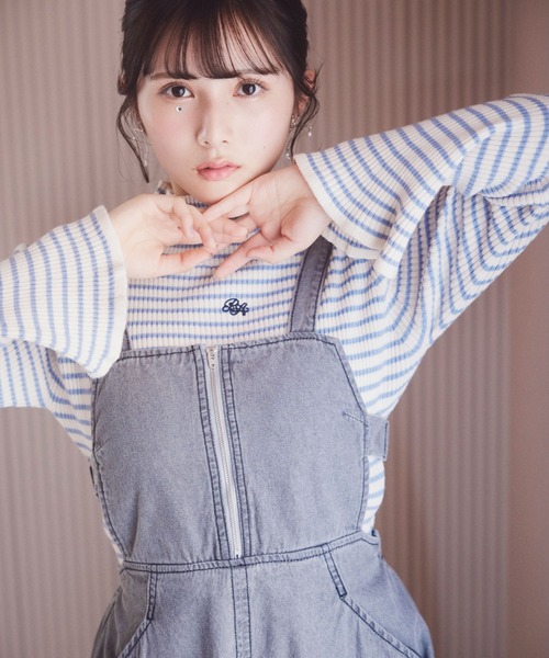 repipi armario(レピピ アルマリオ)の「デニムZIPジャンスカ(ジャンパースカート・キッズ・ブルー/ブラック・SMALL/MEDIUM/LARGE)」の18枚目の写真