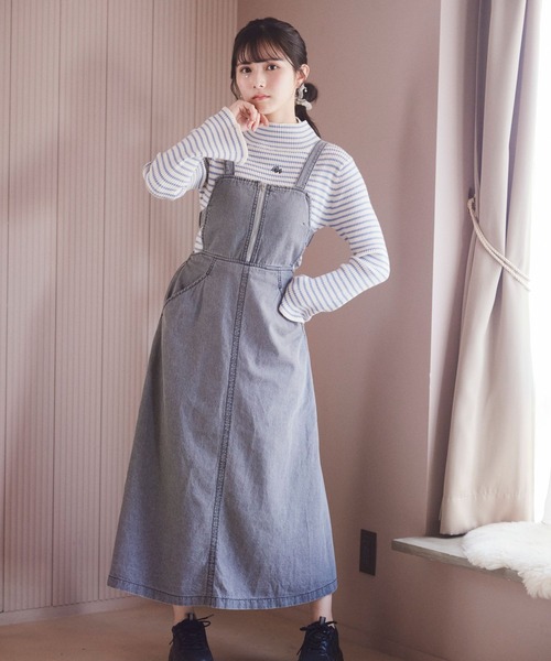 repipi armario(レピピ アルマリオ)の「デニムZIPジャンスカ(ジャンパースカート・キッズ・ブルー/ブラック・SMALL/MEDIUM/LARGE)」の16枚目の写真