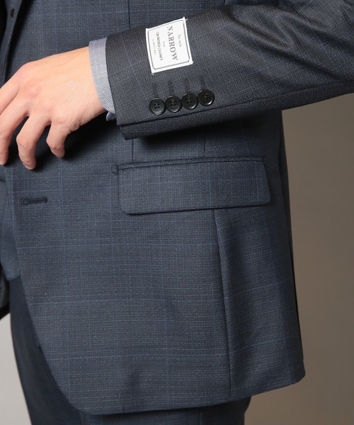 CROWDED CLOSET（クラウデッドクローゼット）の「毛PEメランジウインドウペンスーツセットアップ（スリーピース対応）（セットアップ・メンズ・ネイビー/グレー・03/01/02/04）」の9枚目の写真