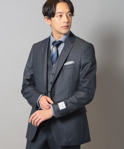 CROWDED CLOSET（クラウデッドクローゼット）の「毛PEメランジウインドウペンスーツセットアップ（スリーピース対応）（セットアップ・メンズ・ネイビー/グレー・03/01/02/04）」の4枚目の写真