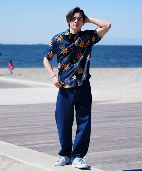 BILLABONG(ビラボン)の「BILLABONG/ビラボン 半袖シャツ ボタニカル柄 薄手 BE011-123(シャツ/ブラウス・メンズ・ネイビー/グレイッシュベージュ・M/L)」の12枚目の写真