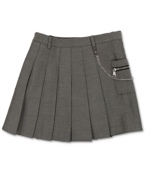 SPINNS（スピンズ）の「チェーンベルト付き プリーツミニスカート（スカート・レディース・ブラック/チャコール・ONESIZE）」の17枚目の写真