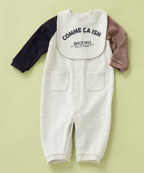 COMME CA ISM（コムサイズム）の「ロゴプリント長袖ツーウェイオール（ロンパース・キッズ・ラベンダー/オートミール・60-80cm）」の7枚目の写真