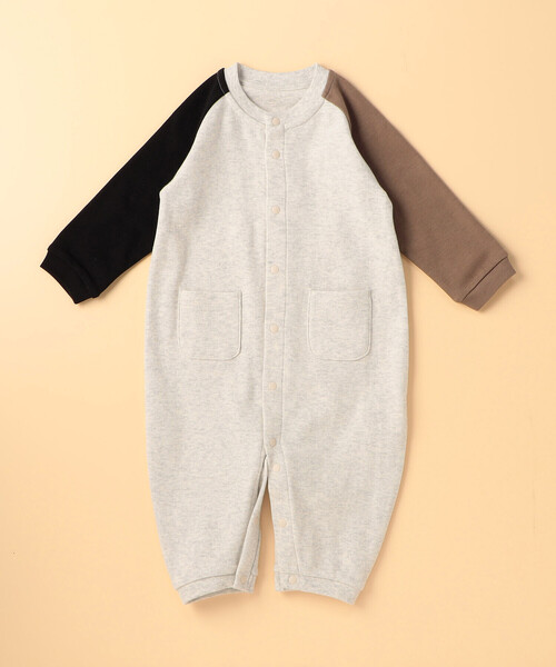 COMME CA ISM（コムサイズム）の「ロゴプリント長袖ツーウェイオール（ロンパース・キッズ・ラベンダー/オートミール・60-80cm）」の10枚目の写真