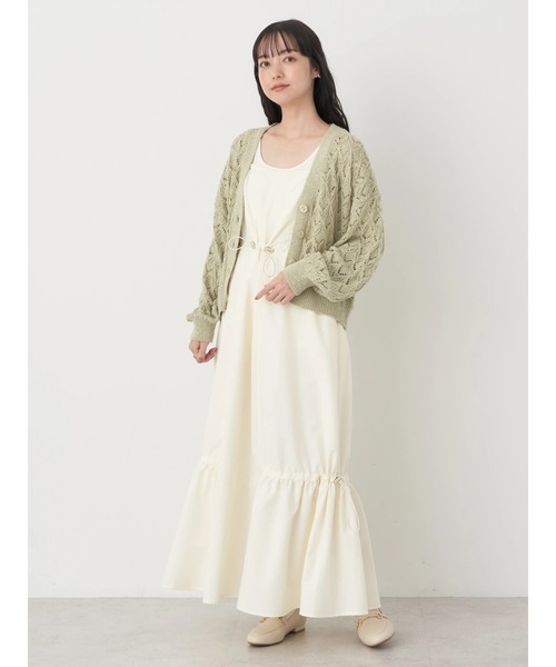 earth music&ecology（アースミュージックアンドエコロジー）の「ドロストキャミワンピース（ワンピース・レディース・ブラック/その他8/カーキ・FREE）」の10枚目の写真