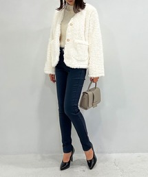 Newlyme（ニューリーミー）の「フェイクファーブルゾンジャケット【ボレロ】【コート】（ブルゾン）」