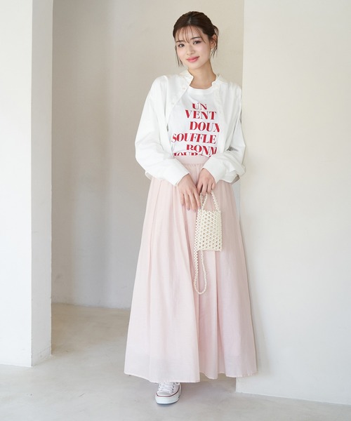 ROPE' PICNIC(ロペピクニック)の「着丈が選べる無地・ストライプクロップド丈シャツ/UVカット・リンクコーデ(シャツ/ブラウス・レディース・ネイビー/サックスブルー/ブルー系その他6/オフホワイト・38)」の5枚目の写真