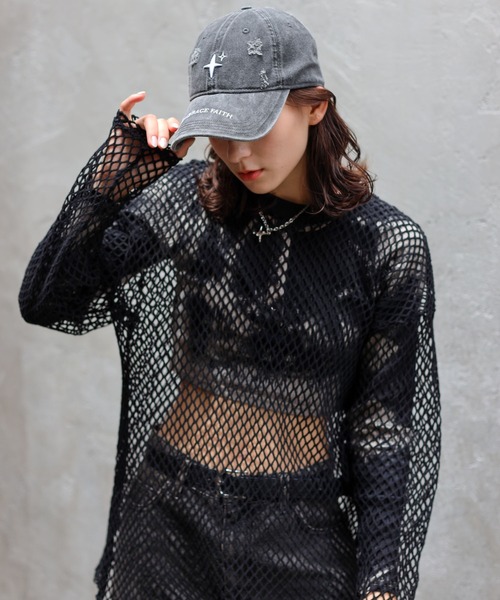 SPINNS(スピンズ)の「クロスデザイン ダメージコットンキャップ(キャップ・メンズ・パープル/ブラック・ONESIZE)」の15枚目の写真