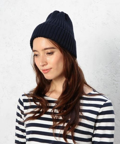 green label relaxing(グリーンレーベルリラクシング)の「CB COyoMI リブニットキャップ◆(ニットキャップ/ビーニー・レディース・オフホワイト/ブラック/ライトグレー/ネイビー・フリー)」の8枚目の写真