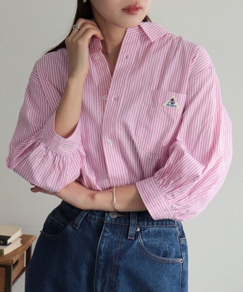 GEVACO（ゲバコ）の「【GEVACO/ゲバコ】タイプライター6分袖シャツ（シャツ/ブラウス・レディース・ブルー系その他3/ブルー系その他/ピンク系その他/オフホワイト・36/38）」の4枚目の写真