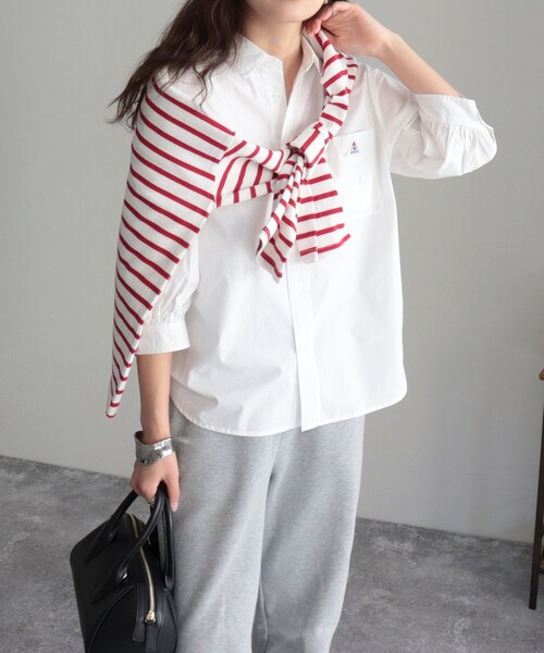 GEVACO（ゲバコ）の「【GEVACO/ゲバコ】タイプライター6分袖シャツ（シャツ/ブラウス・レディース・ブルー系その他3/ブルー系その他/ピンク系その他/オフホワイト・36/38）」の2枚目の写真