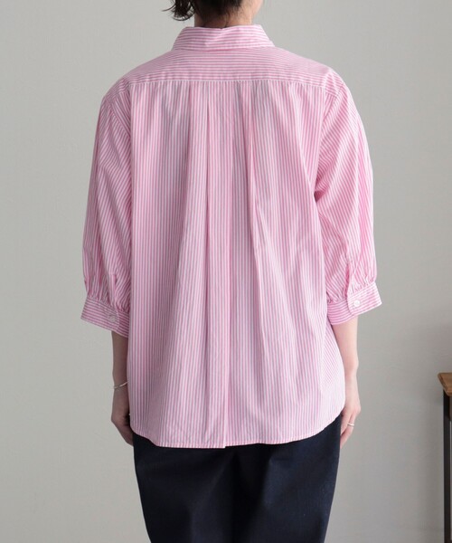 GEVACO（ゲバコ）の「【GEVACO/ゲバコ】タイプライター6分袖シャツ（シャツ/ブラウス・レディース・ブルー系その他3/ブルー系その他/ピンク系その他/オフホワイト・36/38）」の5枚目の写真