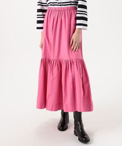 GANNI(ガニー)の「GANNI Cotton Poplin Long Flounce スカート(スカート・レディース・ピンク・34)」の9枚目の写真