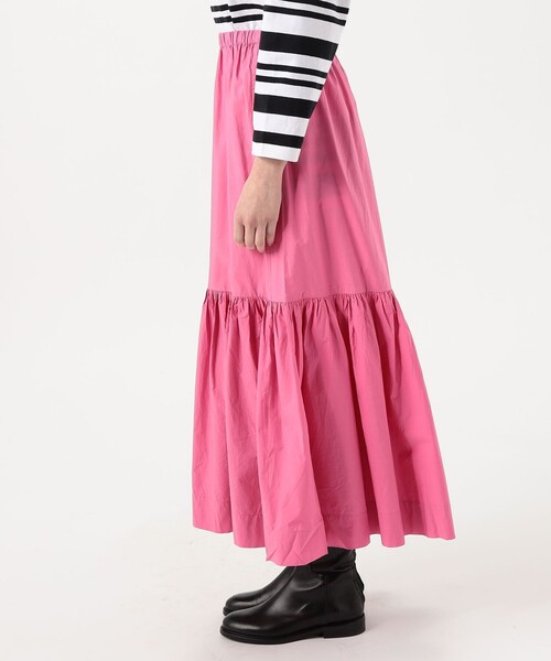 GANNI(ガニー)の「GANNI Cotton Poplin Long Flounce スカート(スカート・レディース・ピンク・34)」の2枚目の写真